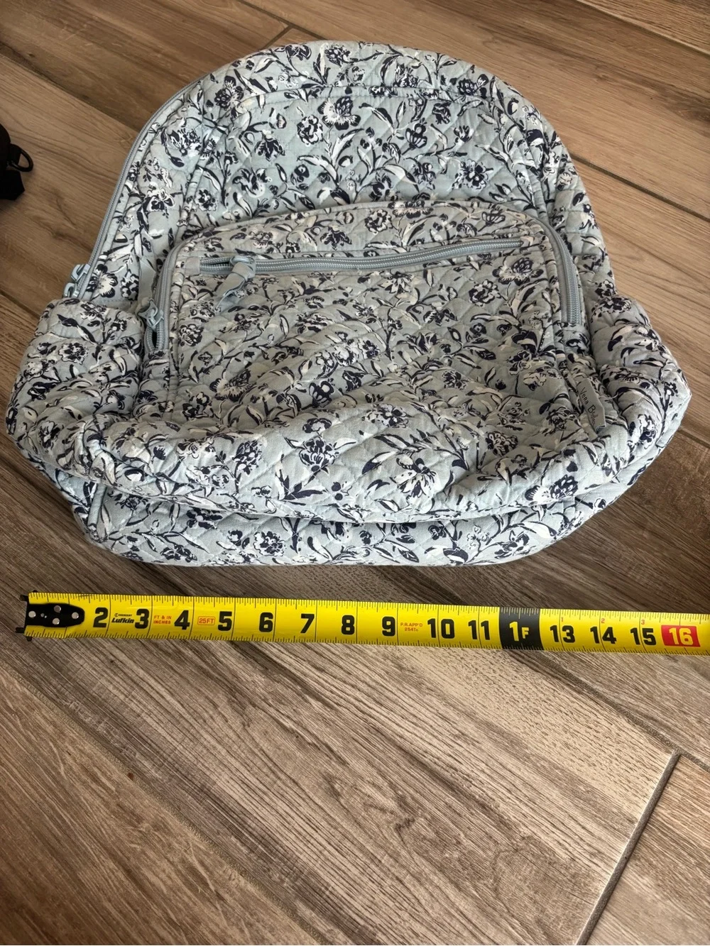 Vera Bradley Light Blue Quilted Floral Backpack in excellent condition